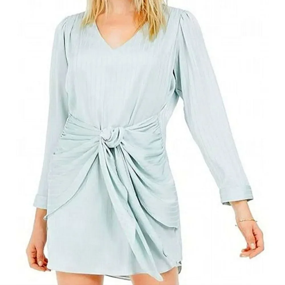 Leyden long-sleeve wrap dress